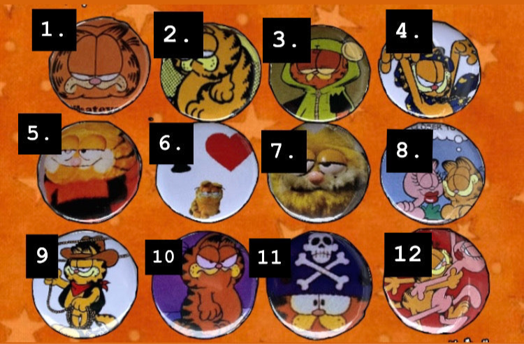 Garfield pins 2.25”