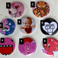 Valentine pins 2.25”