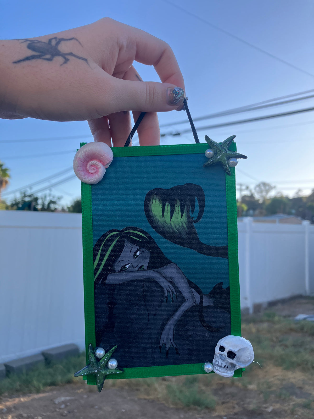 Green💚mermaid painting