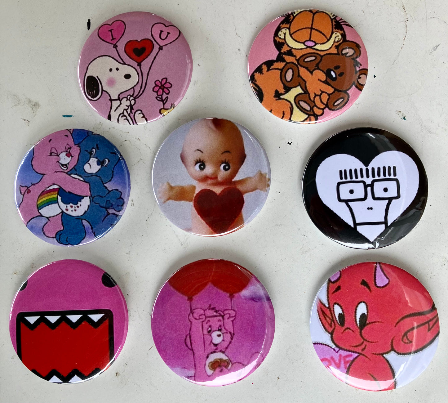 Valentine pins 2.25”