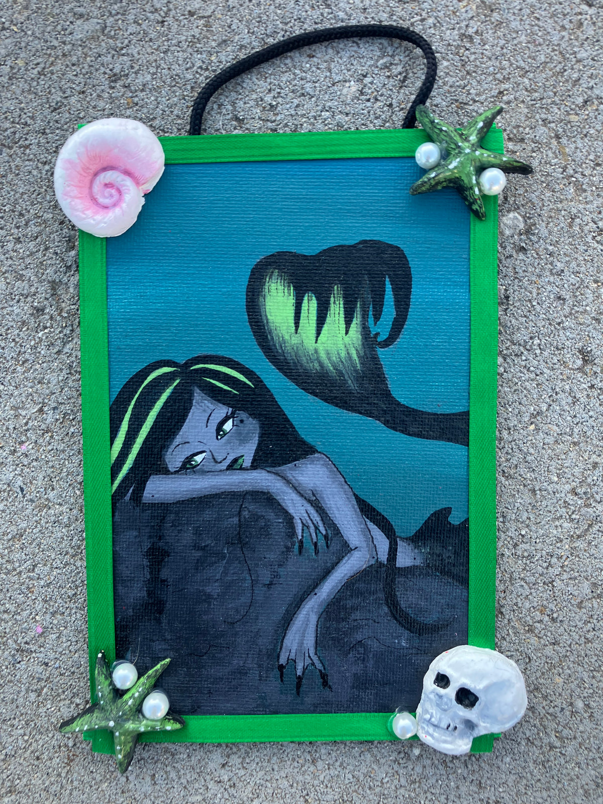 Green💚mermaid painting
