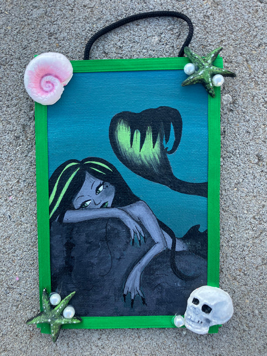Green💚mermaid painting